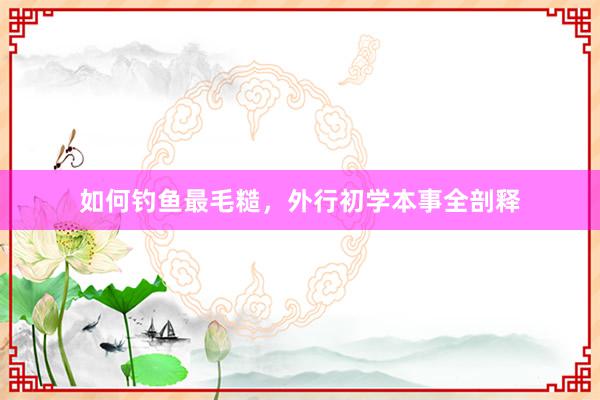 如何钓鱼最毛糙，外行初学本事全剖释
